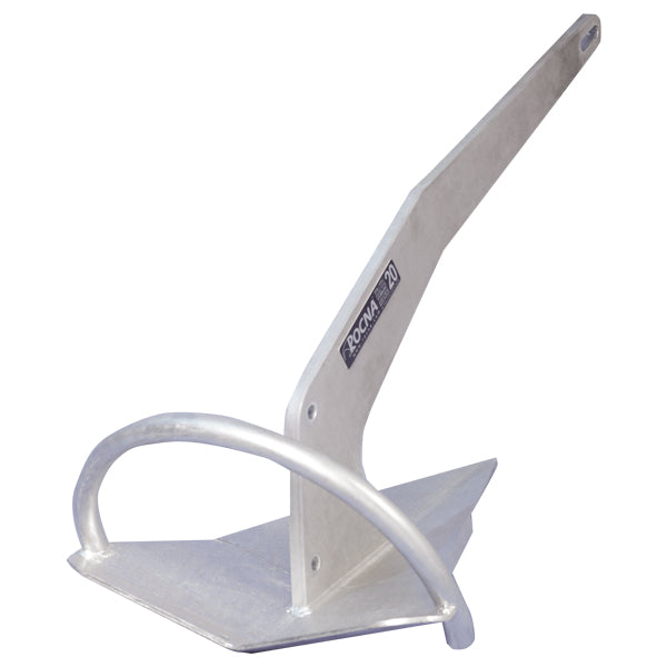 Rocna 10 kg anker set fra siden, galvaniseret overflade