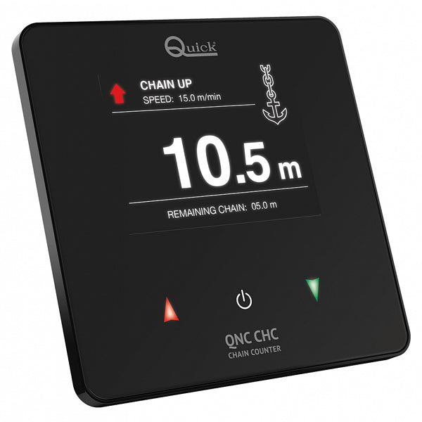 Quick kontrolpanel QNC CHC til ankerspil, set fra fronten.