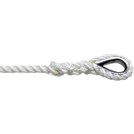 Robline ankerline i hvid 10 mm x 40 m, vist i tæt detaljeret udsnit