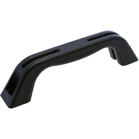 Sort nylon håndtag fra 1852 med 140 mm hulafstand, vist i front