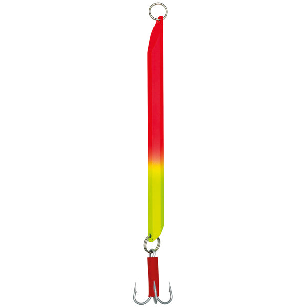 Kinetic Depth Diver 200g i rød og gul farve, set fra siden.