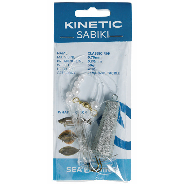 Kinetic fladfiskekrog 40g med #1/0 krog i klar position til fiskeri