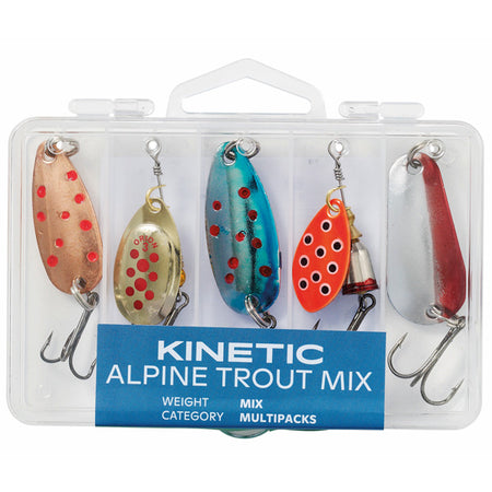 Kinetic Alpine Trout mix med fem forskellige kroge til fiskeudstyr