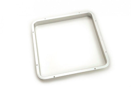 Gebo inderramme i aluminium, set fra siden med mål 200 x 200 mm
