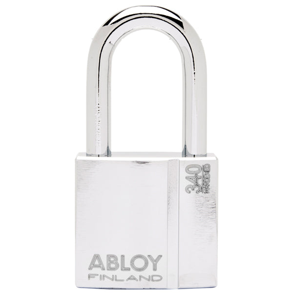 Abloy hængelås PL340/25 vises fra siden, klar til montage