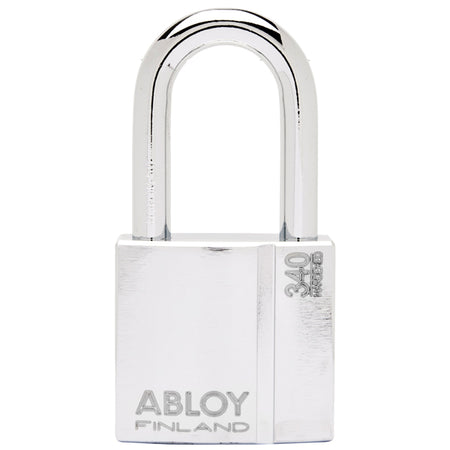 Abloy hængelås PL340/25 vises fra siden, klar til montage