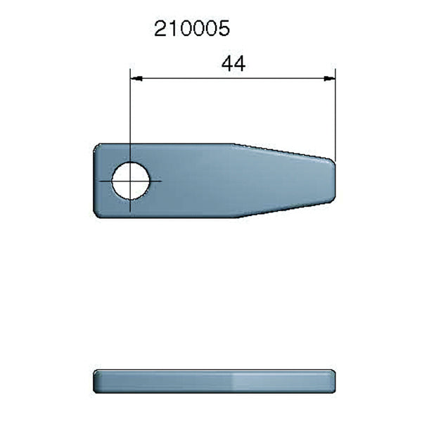 Roca rigel kort 2" AIS316 i rustfrit stål, set fra siden