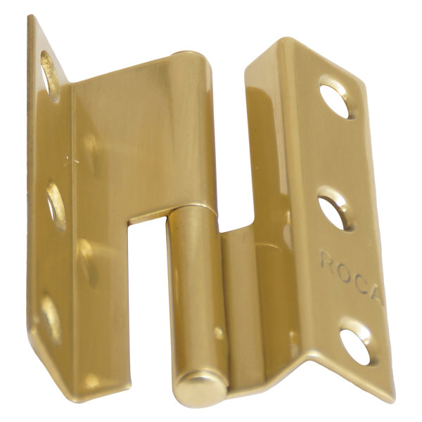 Roca dørhængsel i messing, venstrehængt set fra siden