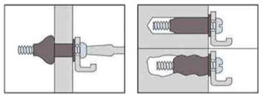 Rawlplug M4/12 præsenteret med skruer til montering.