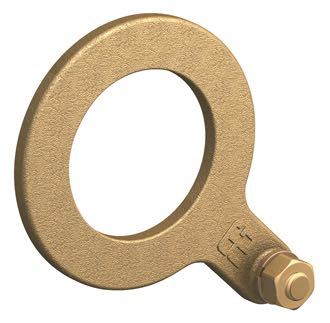 Guidi skive til jordkabel 1/2" i messing, set skråt forfra