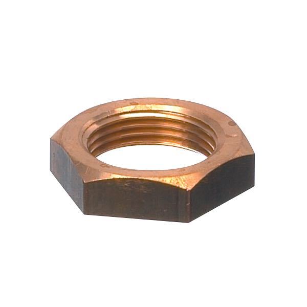 Guidi møtrik i messing 3/8", set fra siden med detaljeret overfladebehandling.