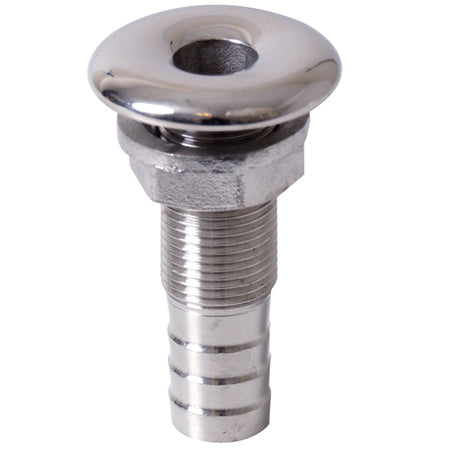 Gennemføring RF 1" slange 30mm i rustfrit stål, set forfra