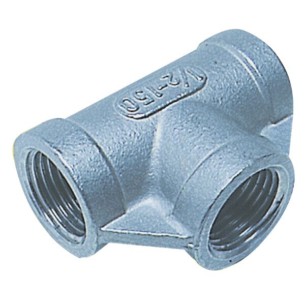 Frontvisning af 1852 T-stykke 1 1/2" RF, rustfri fittings til bådudstyr