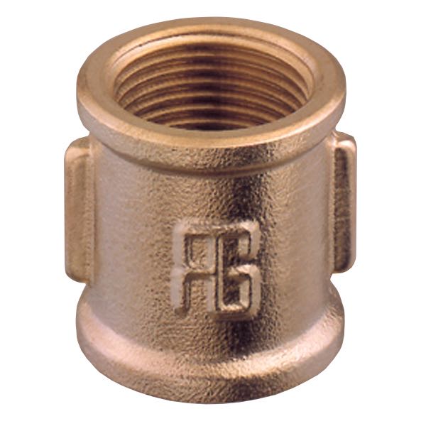 Guidi muffe i bronze, set fra siden med detaljer, klar til montering.