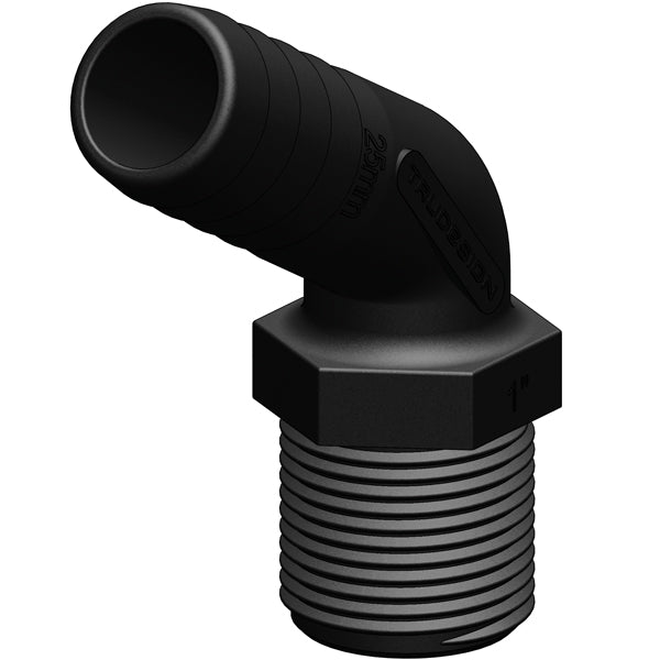 Trudesign slangestuds 120° komposit sort, set fra siden
