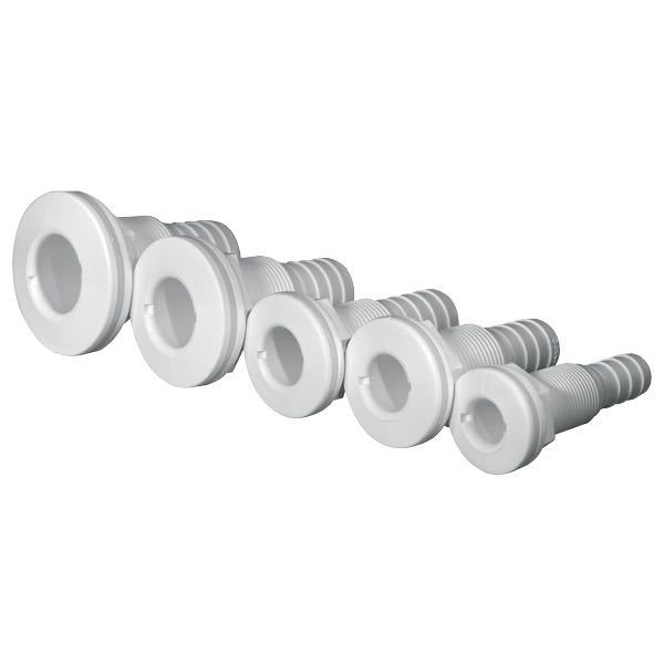 Trudesign gennemføring i kompositmateriale, hvid 1/2" 16mm, set fra siden