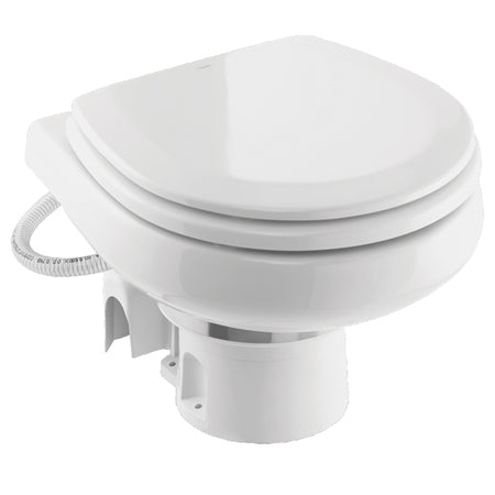 Dometic MasterFlush MF 7220 toilet set forfra, monteret med toiletpapirholder.