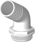 Trudesign Aquavalve slangestuds i hvid plast set fra siden