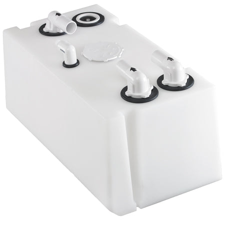 Dometic 61L septiktank set fra siden, klar til installation.