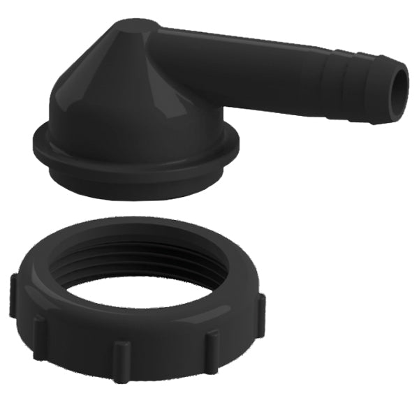 Nuova Rade 90 grader slangestuds med ring, ideal til vandtanke.