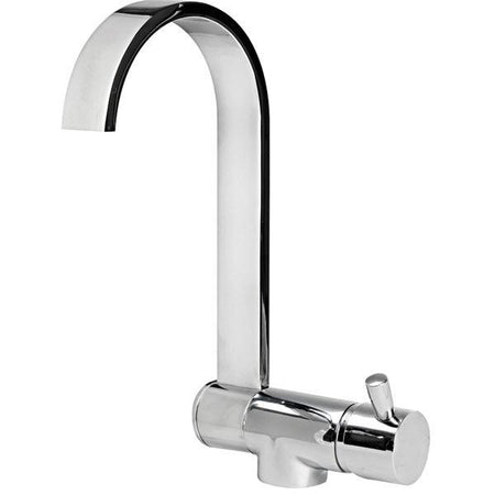 SeaTec vandhane slim med mixer set forfra, rustfri finish.