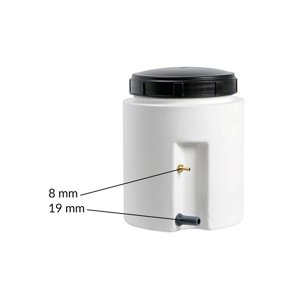 Sidevisning af SeaTec gasflaskeholder monteret på båd