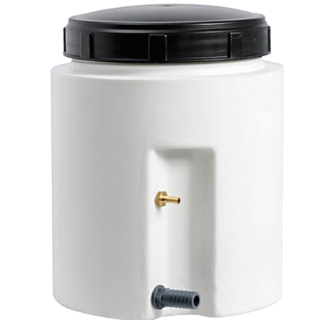 SeaTec beholder til gasflaske set forfra med mål på Ø: 20cm H: 34,8cm
