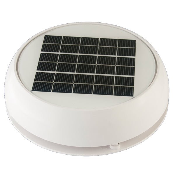 Marinco 3" solcelle ventilator set forfra, hvid plastdesign