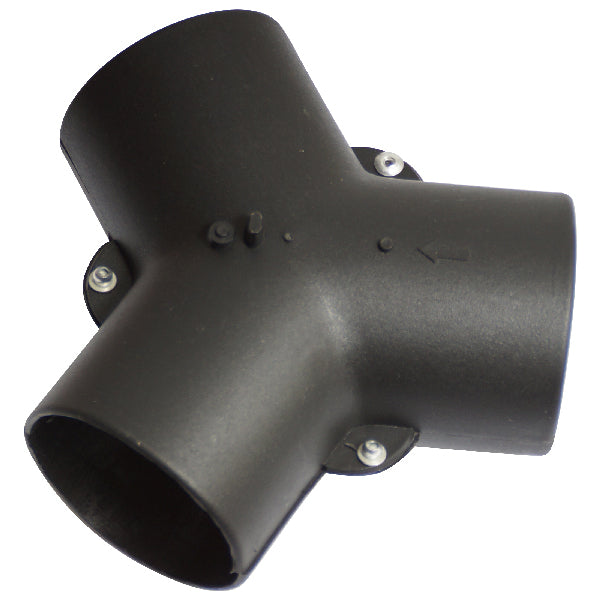 SeaTec Y-ventil 55mm monteret på båtens varmesystem, set fra siden.