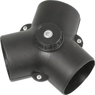 SeaTec Y-ventil med spjæld set fra siden, klar til installation i bådvarmesystem.