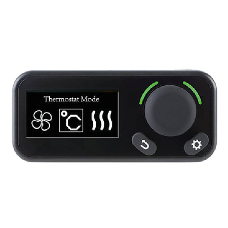 OLED digital kontrol panel til bådvarmer fra 1852, set forfra i råhvidt design.