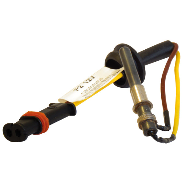 1852 glow plug 12V til air 2 kW, vist fra siden med elektrisk tilslutning