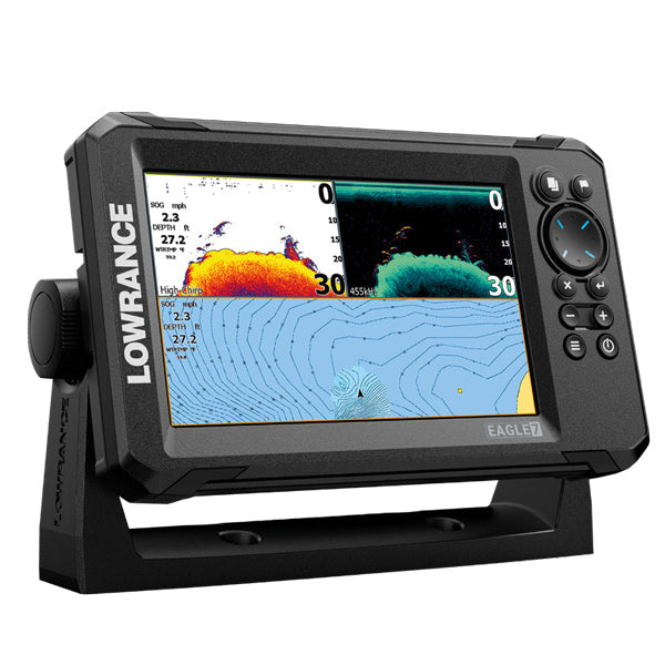 Lowrance, Eagle 7 Tripleshot set forfra med tydelig skærm