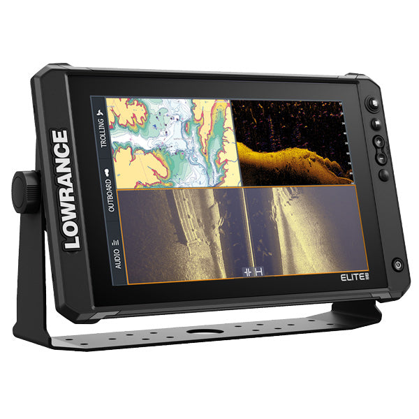 Lowrance Elite FS 12 skærm med Active Imaging 3-i-1 transducer, set forfra