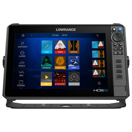 Skærmvisning af Lowrance HDS-12 PRO i brug på vandet