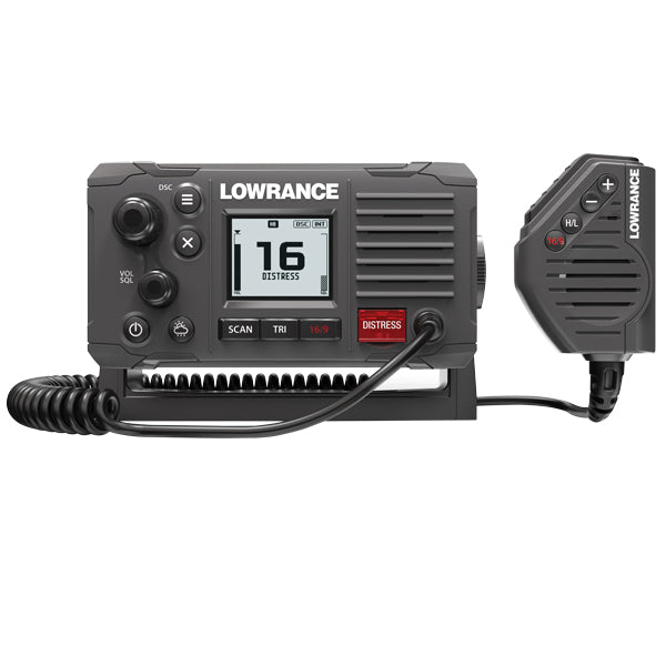 Lowrance Link-6S VHF radio med GPS set fra fronten