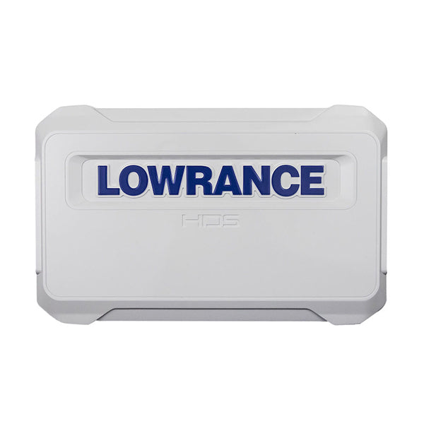 Lowrance Suncover til HDS-9 Live set forfra på båd