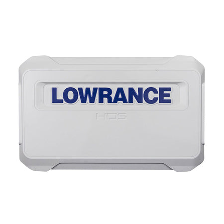 Lowrance Suncover til HDS-9 Live set forfra på båd
