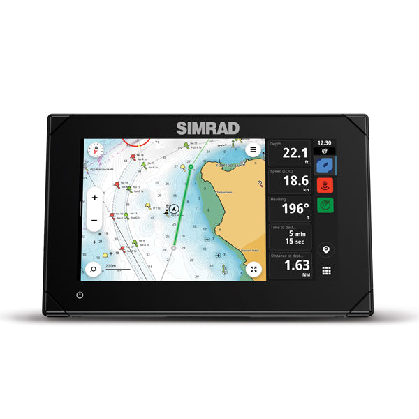 Simrad NSX 3007 kombiinstrument med HDI hæktransducer set forfra