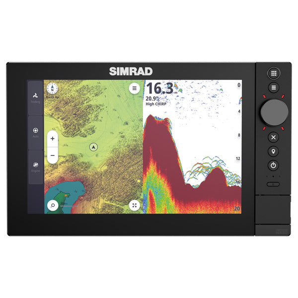 Simrad NSS 4 10" skærm set forfra med brugergrænseflade