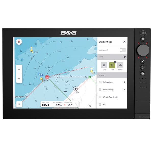 B&G Zeus SR-12" med verdensbasiskort, vist skråt forfra