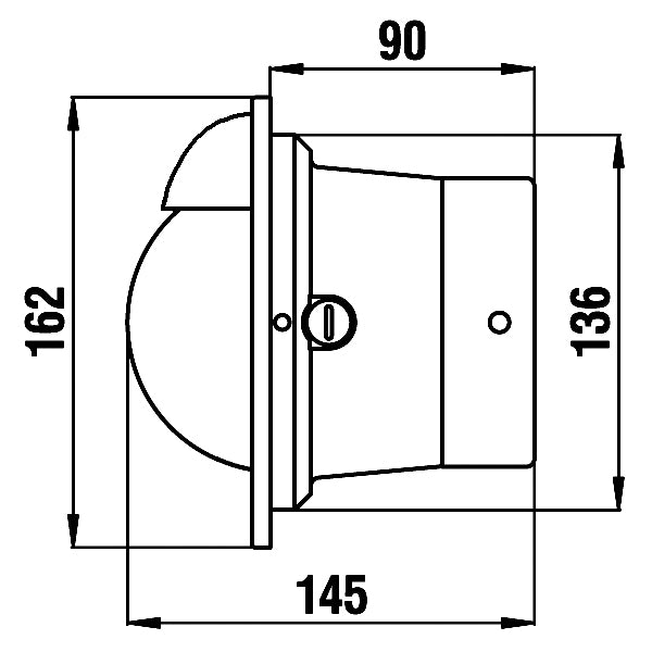 Riviera kompas POLARE BP2 set forfra, sort design til skotmontering.