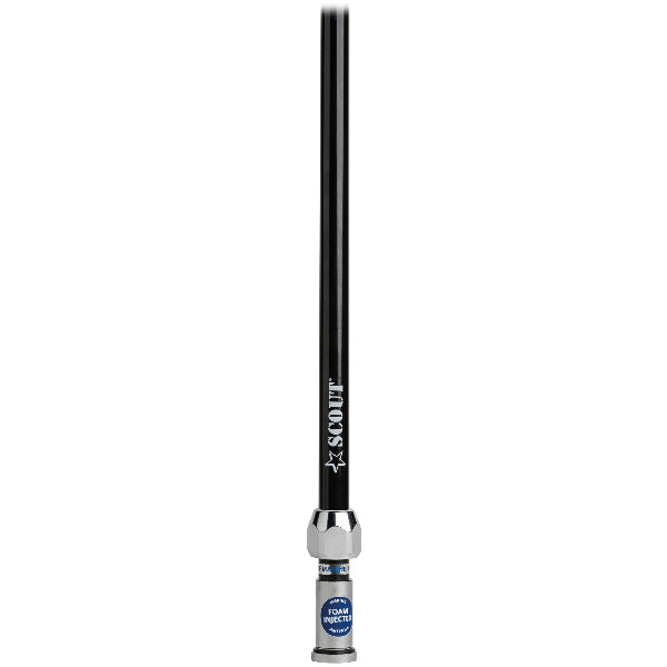 Scout Quick 2 VHF antenne i sort, set fra siden.