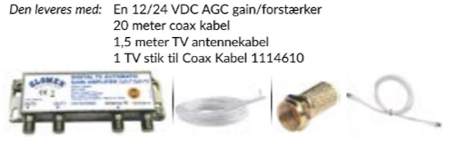 Glomex Mizar antenne monteret på båd, klar til brug.