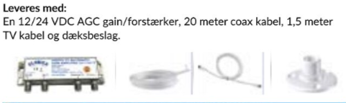 Glomex V9126 AGC TV antenne monteret på en båd med skyline i baggrunden