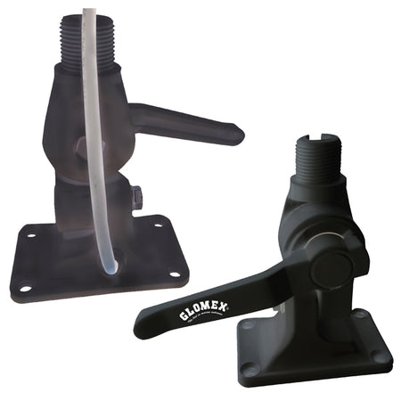 Glomex RA115 antenne vippebeslag i sort nylon, set forfra.