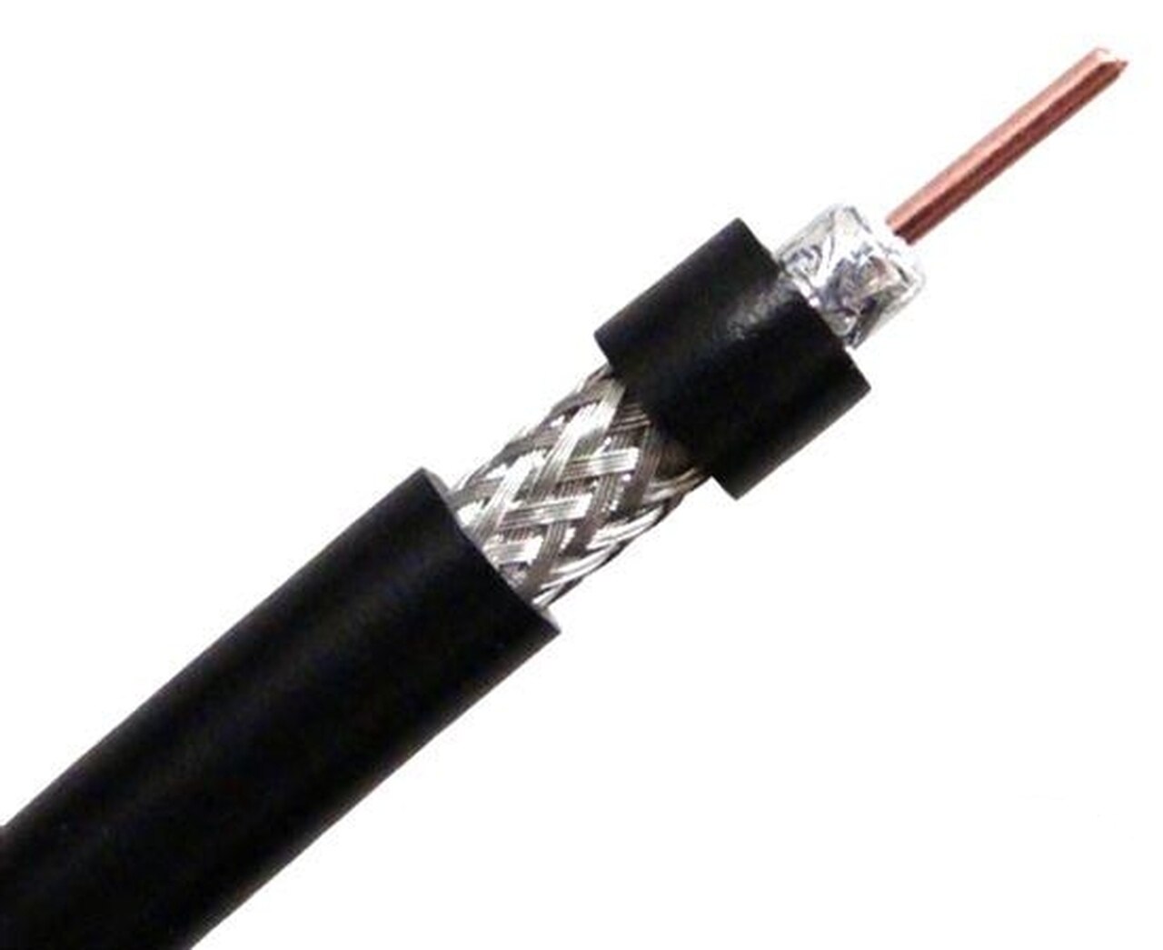 VHF kabel RG58 fra 1852, sort 6mm, rullet til 100m