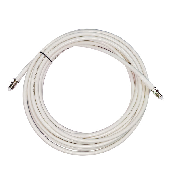 VHF kabel fra 1852, hvid RG-8X low loss, 6 meter langt med FME stik