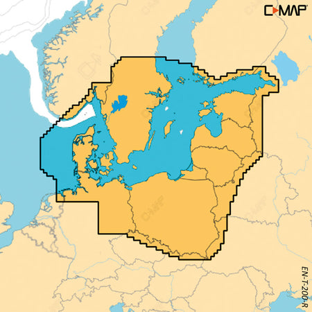 C-map Reveal X Skagerak Katttegat vises i klar grafik til navigering.