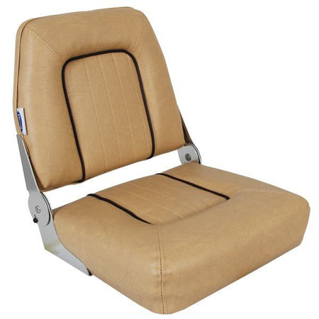 ESM S40 styrestol set forfra med beige og brun polstring
